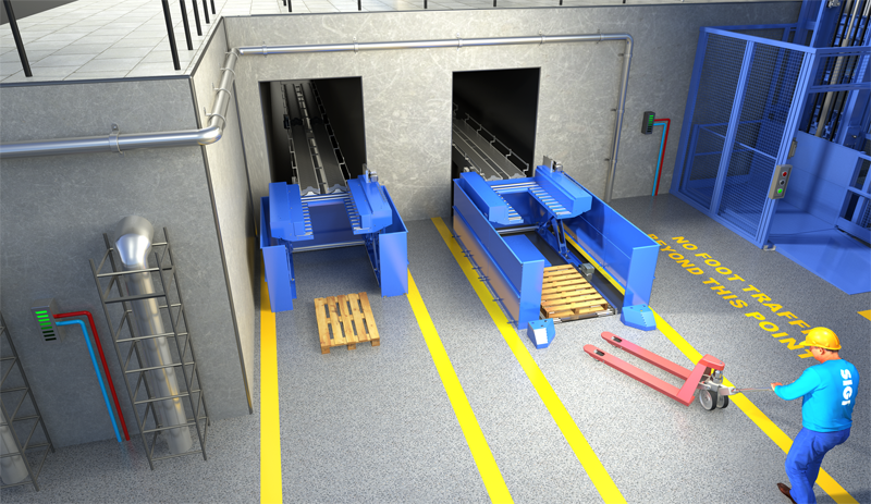 The UXC seamlessly handling various pallet types and installation setups—whether open, closed, pit, or floor-mounted.